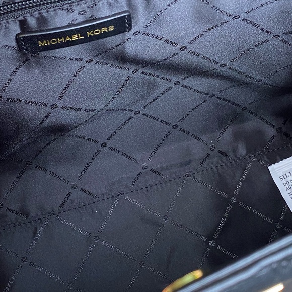 Michael Kors Serena Large Shoulder Bag Black Gold Tone Hardware New! Retail $678 - Picture 10 of 14